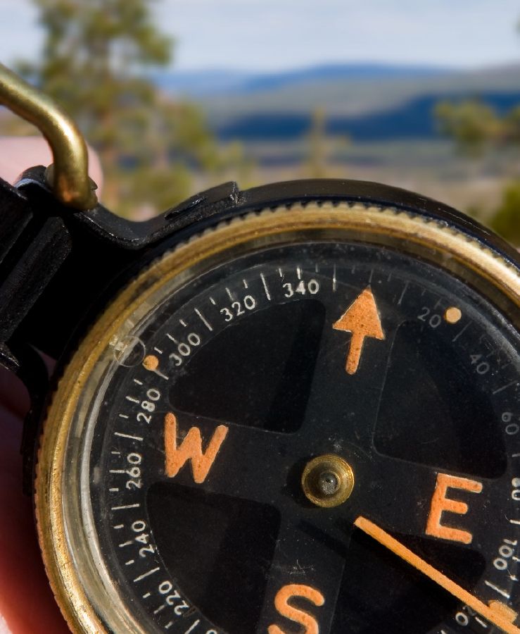 Compass Pointing North