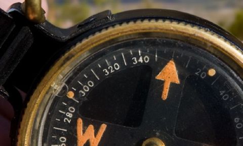 Compass Pointing North