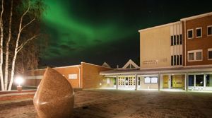 Northern Lights Above the University of Lapland Main Building  PHOTO: Iiro Rautiainen