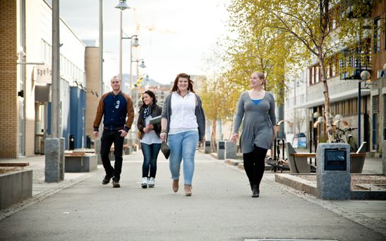 More students walking on the streets of Alta
