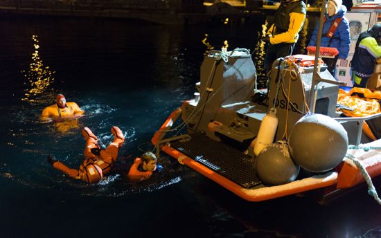 Students in the water in Alta