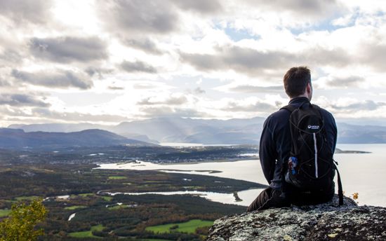 Student sitting above Alta