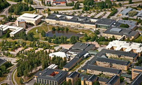 Aerial view of Umeå University’s main campus
