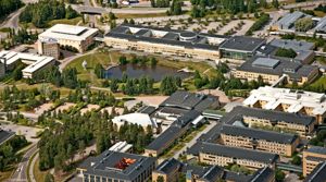 Aerial view of Umeå University’s main campus  PHOTO: Bergslagsbild
