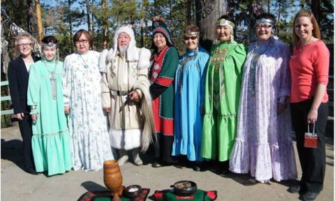 Traditional welcoming ceremony to the Republic of Sakha, held at a sacred site near the village of Nam