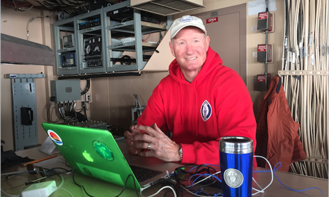 Jeffrey Welker at the bridge of the US Coast Guard Icebreaker Healy