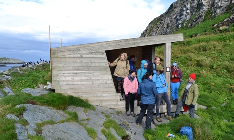 Students enjoying the landscape at Varanger Peninsula during a field course in 2016, organised by the UArctic Thematic Network on Northern Tourism