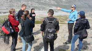 High school students from Greenland, Denmark and the US learn about science with Dartmouth faculty and graduate students in Greenland  PHOTO: Matthew Ayres