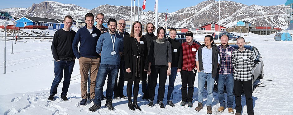 Cold Climate Engineering students and programme coordinators from Aalto, NTNU and DTU together at a conference i Sisimiut, Greenland, May 2018