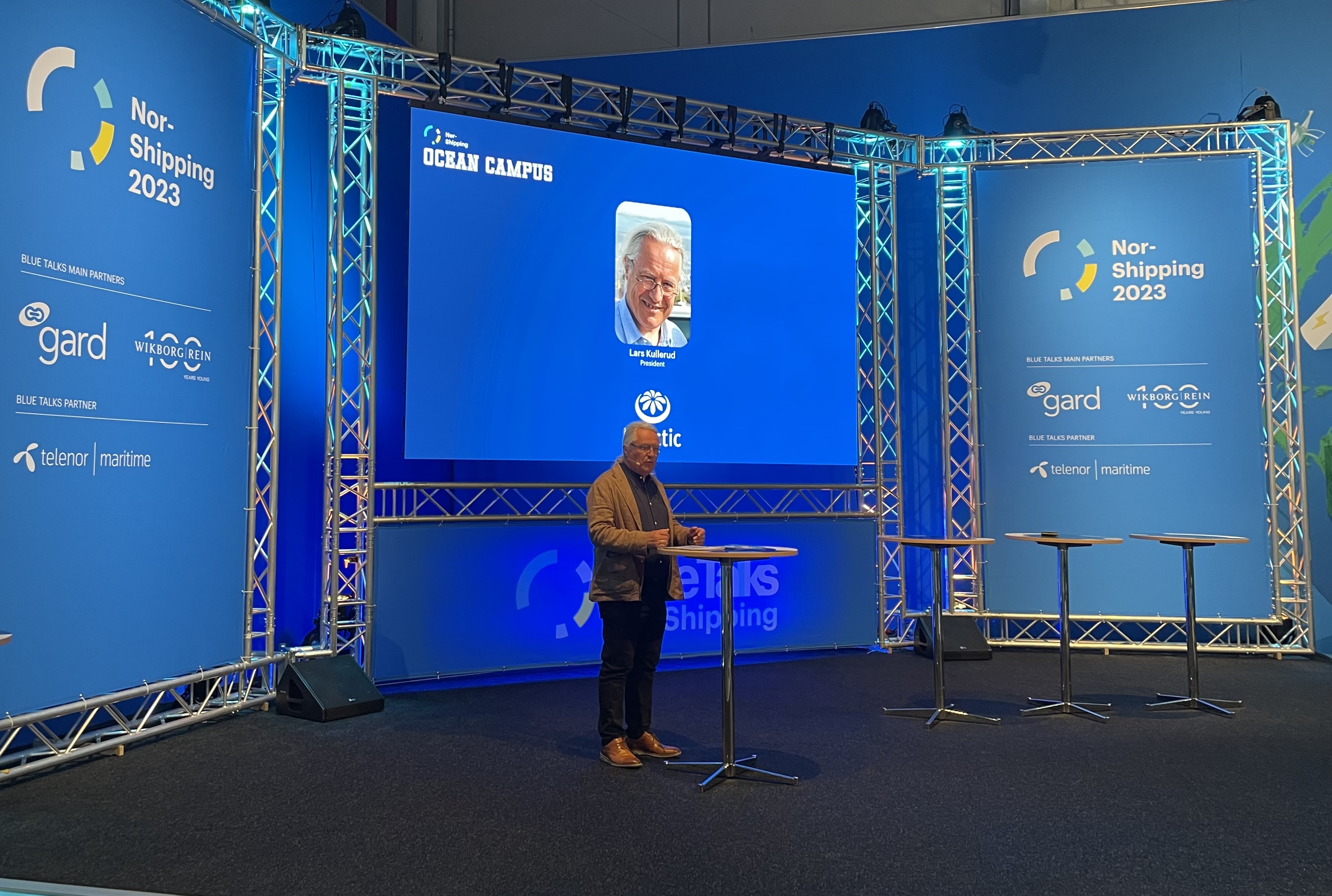 President Lars Kullerud presenting at Nor-Shipping.