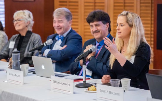 Arctic Initiative Senior Fellow Fran Ulmer and Associate Halla Logadóttir with colleagues at the Arctic Plastic Pollution Workshop