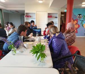 Students discussing their case studies during the Arctic WASH summer school in Senja, Norway, June 2019.