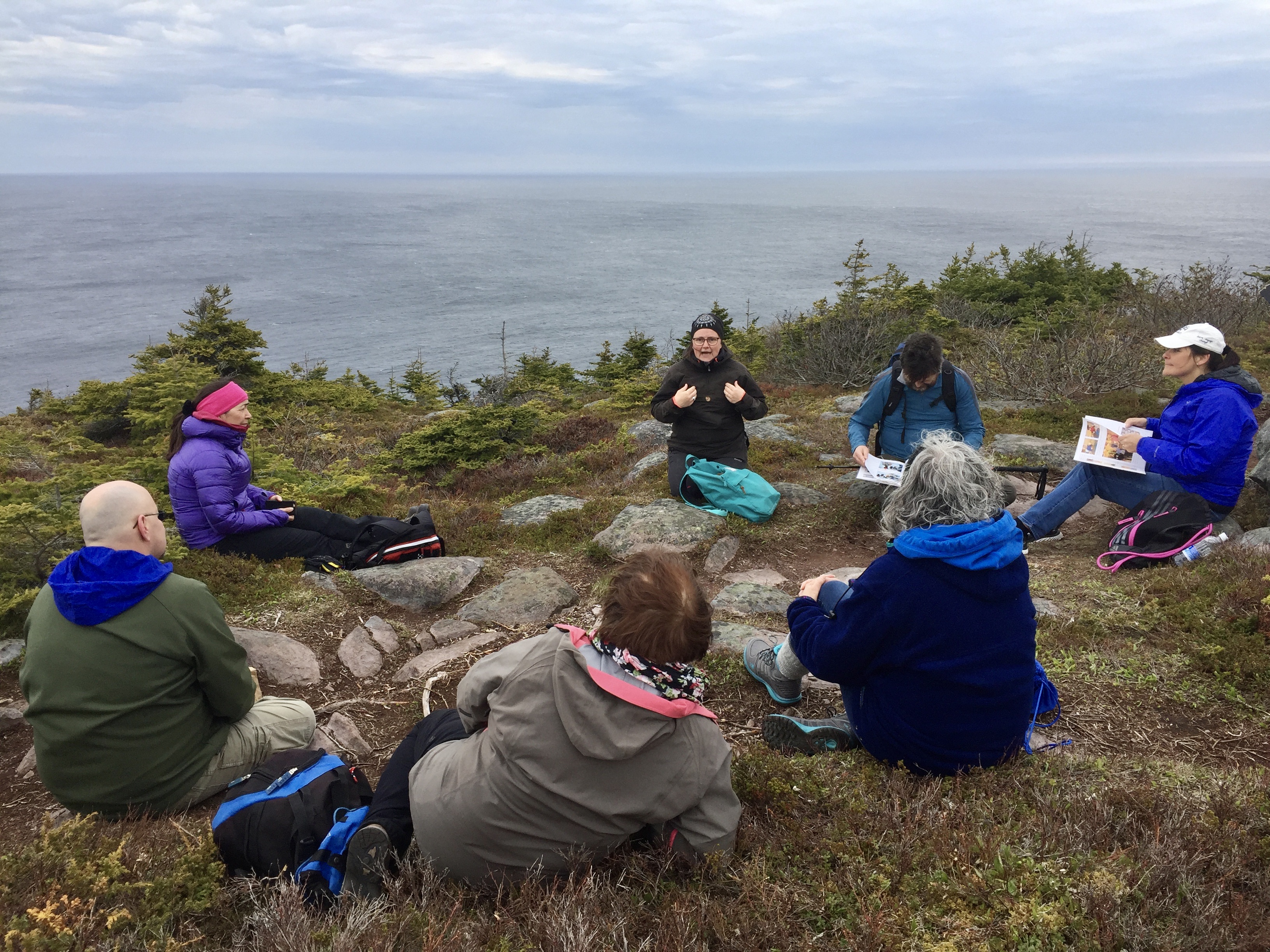 Verdde Network members hiking the East Coast Trail along the Avalon Peninsula in Newfoundland