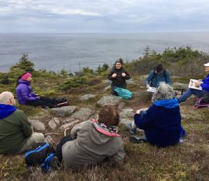 Verdde Network members hiking the East Coast Trail along the Avalon Peninsula in Newfoundland