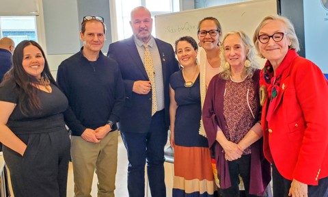 Panelists, moderator, and special guests: Ceporah Mearns, Stephen Heal, Paul Brett, Sandy Washburn, Rebecca Major, Sylvia Moore, and Her Excellency, Carolyn Bennett, Ambassador of Canada – Kingdom of Denmark.